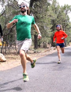 Chris and Sean racing during the Beer Mile