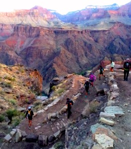 The group winding down the South Rim